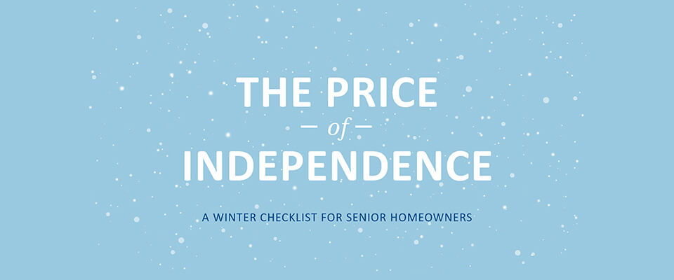Infographic on winter checklist for senior homeowners. Learn more about the winter checklist to remind senior homeowners what to prepare for and the costs associated with the service.