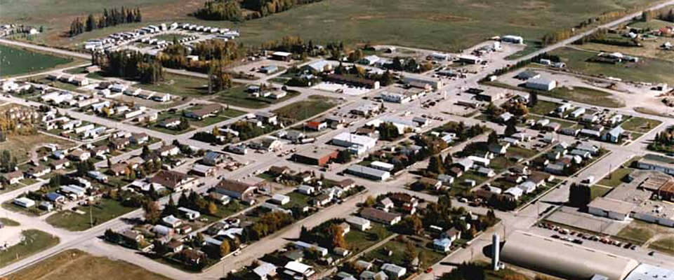 aerial view of Kurt Browning hometown