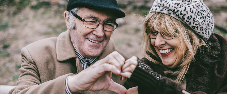 Senior couple celebrating their Valentine’s Day without worrying about their budget.