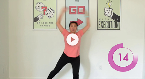 video still image of a workout instructor