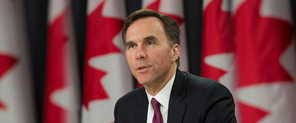 Canadian Minister of Finance, Bill Morneau announcing a plan for a Canada-wide enhancement of CPP to help deal with seniors poverty.